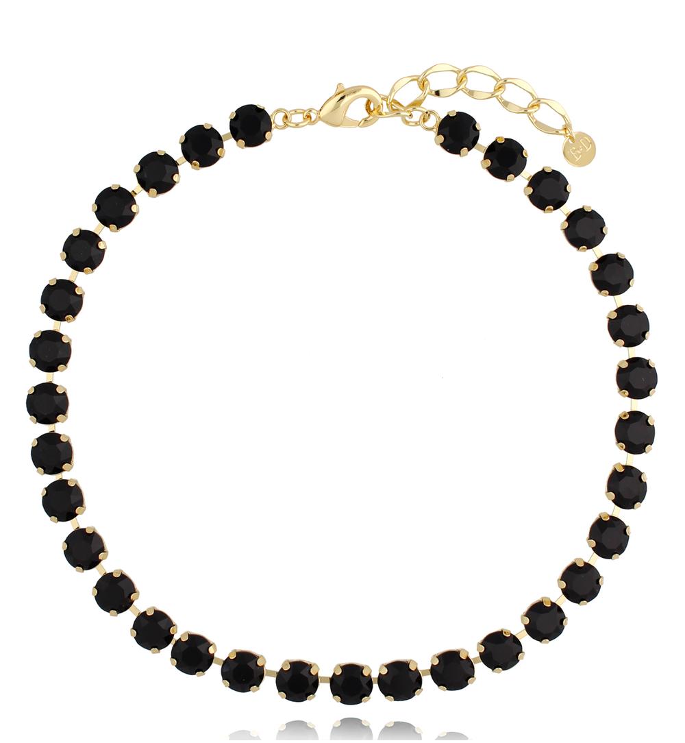 Naszyjnik z czarnymi kryształami Della NRG0491