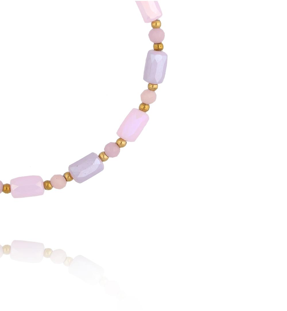 Bransoletka z pastelowych szklanych kryształków  BTW3593