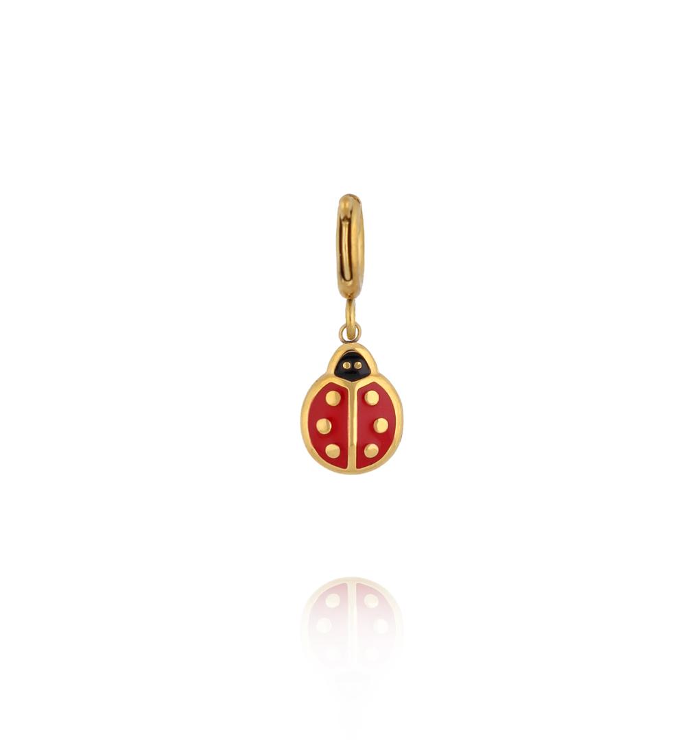Charms złota biedronka z emalią CHA0282