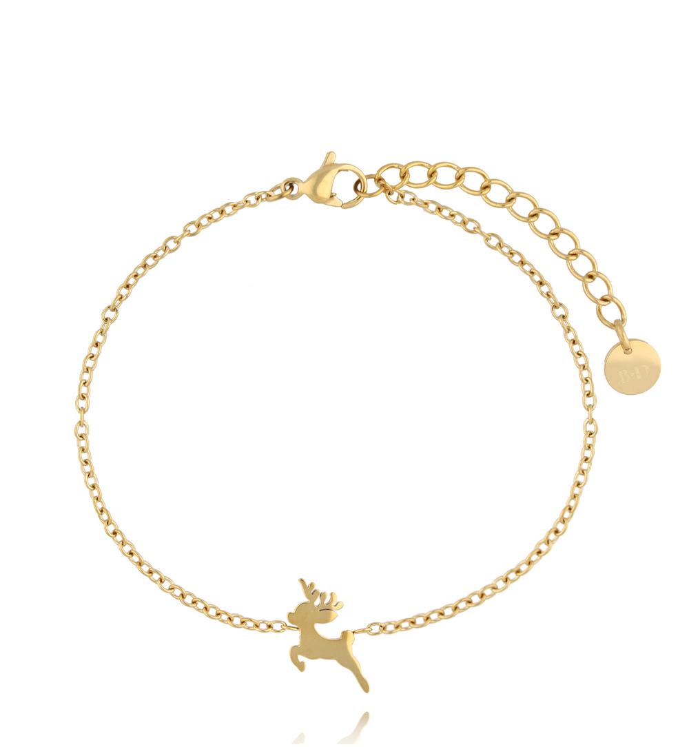 Bransoletka z reniferem złota BSA0843