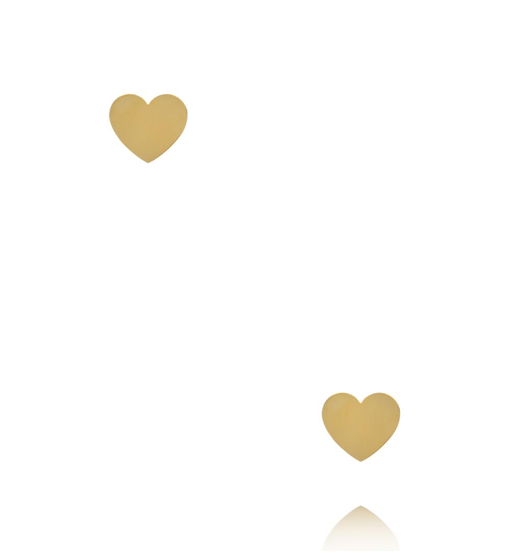 Kolczyki sztyfty serca złote ze stali szlachetnej KSY0719