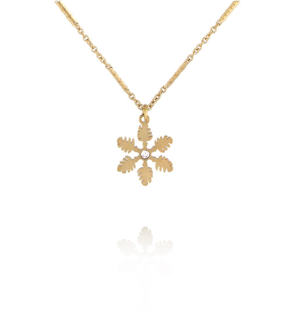 Naszyjnik ze śnieżynką złoty NSY0712