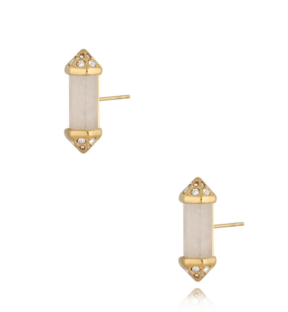 Kolczyki z kryształami górskimi i cyrkoniami Cristal Stone KLB0060