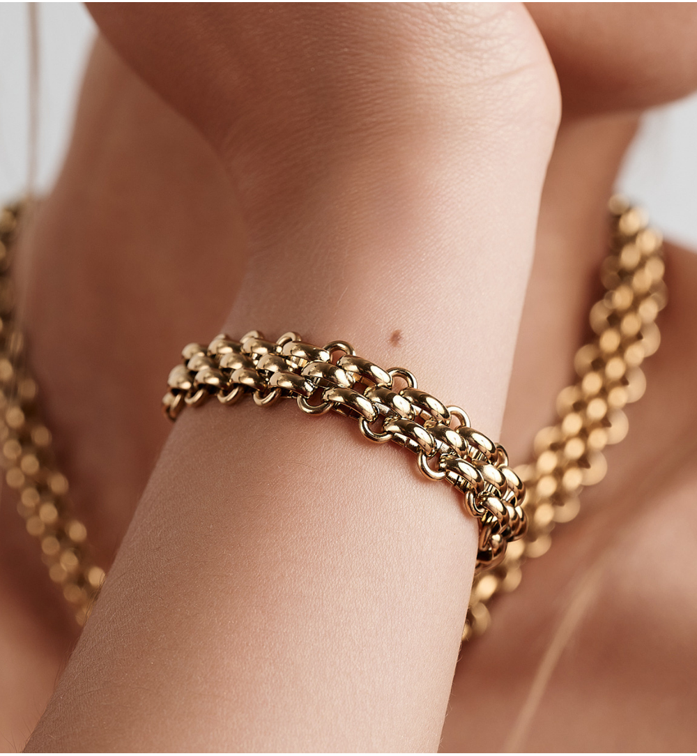 Zestaw biżuterii w złotym splocie ZN0035