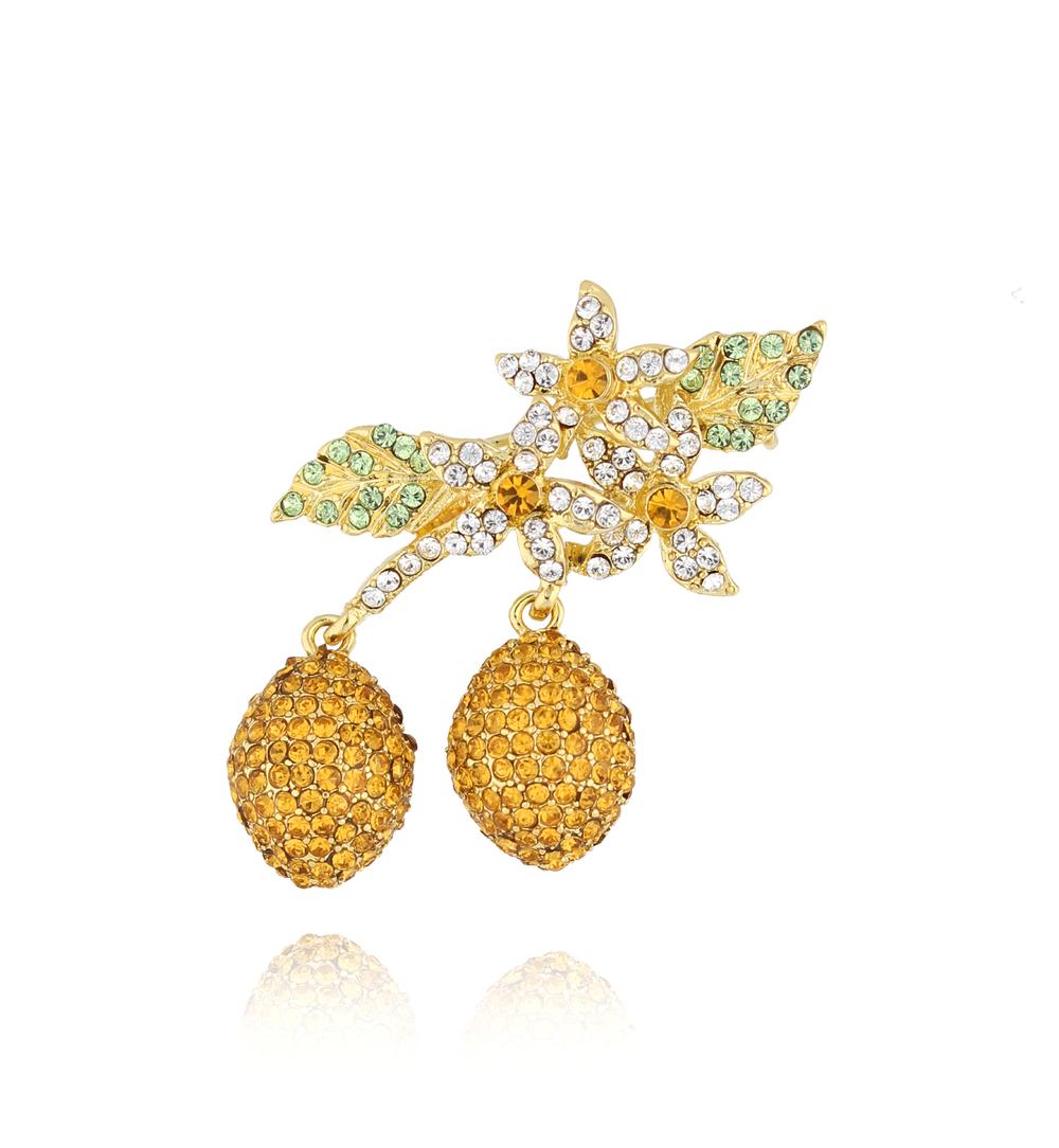 Broszka z cytrynami i kwiatami Amafi BRSS0051