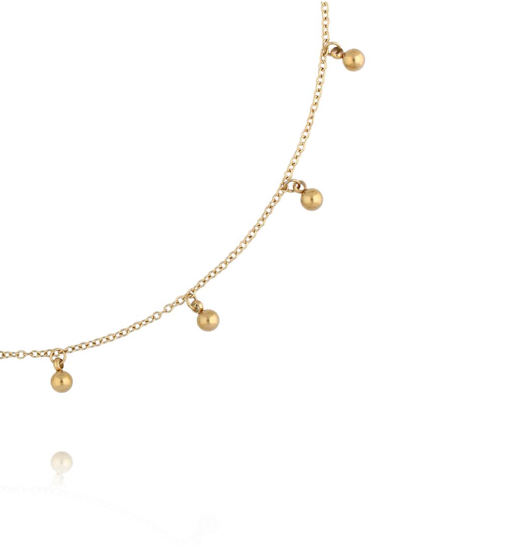 Naszyjnik z kuleczkami złoty NSY0611
