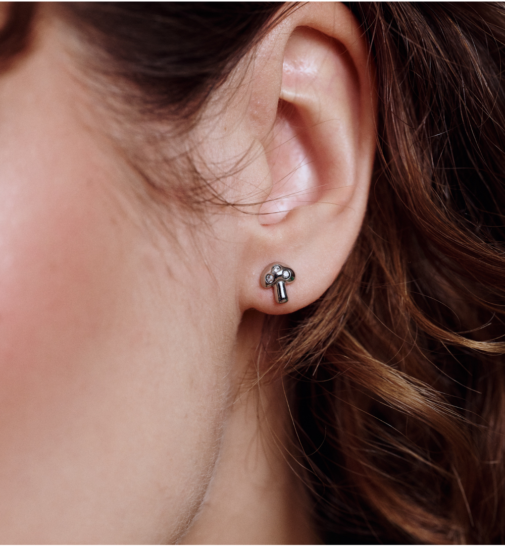 Kolczyki grzybki srebrne KSA2303