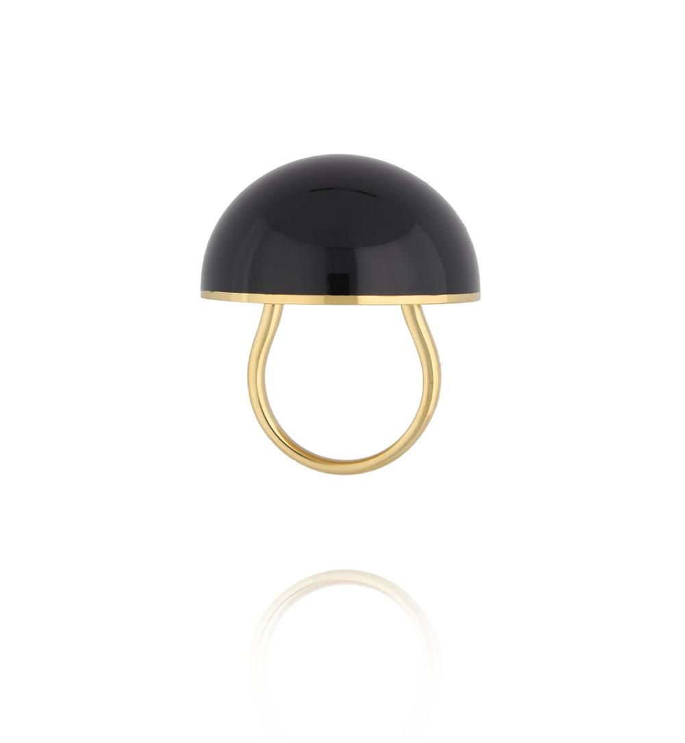 Pierścionek złoty z czarną emalią PSA1209