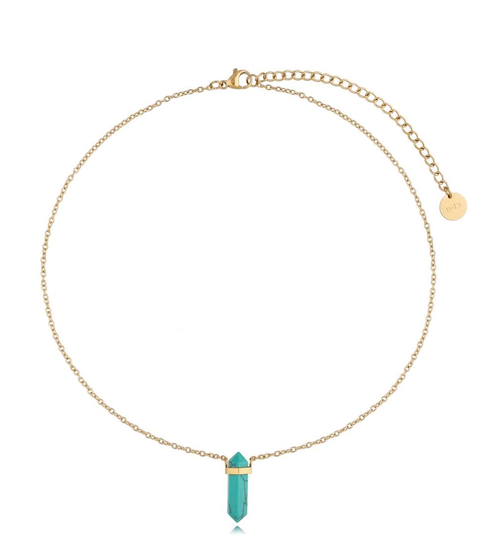 Naszyjnik z turkusem syntetycznym Shelly 46 cm NLB0244