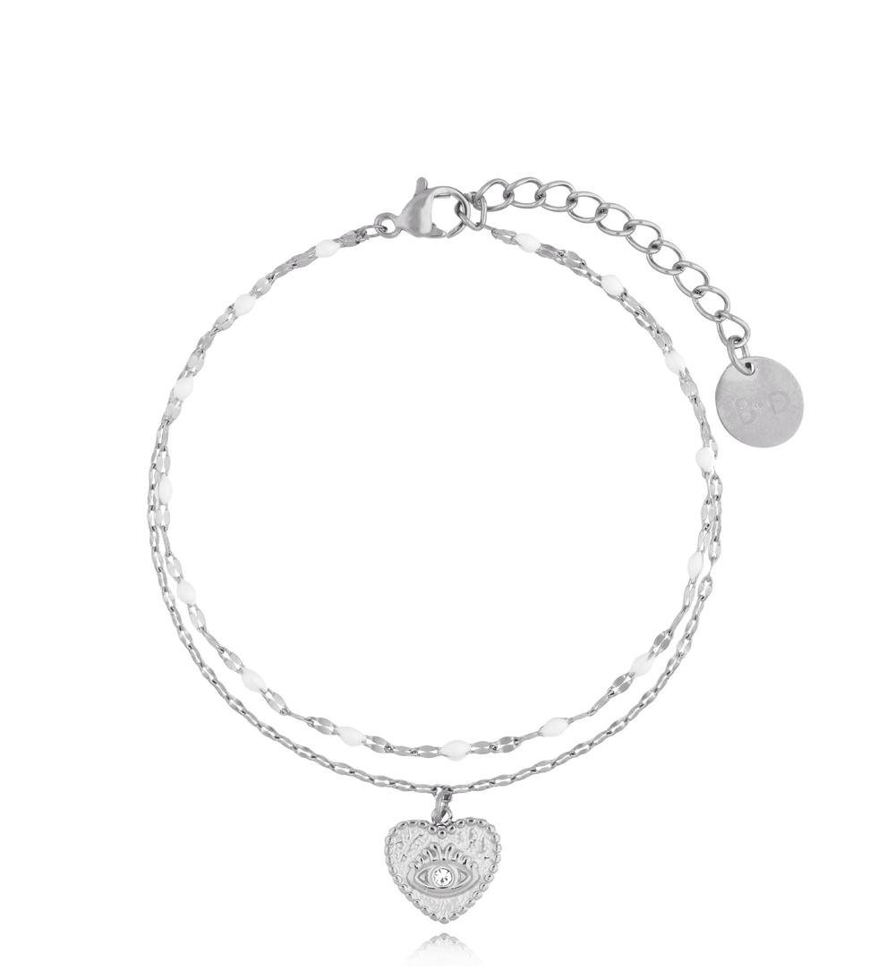 Bransoletka srebrna z sercem My Heart BSY0001