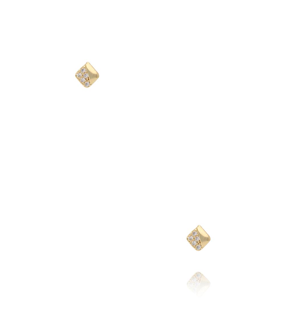 Zestaw kolczyków z koniczynkami złoty KMB0009