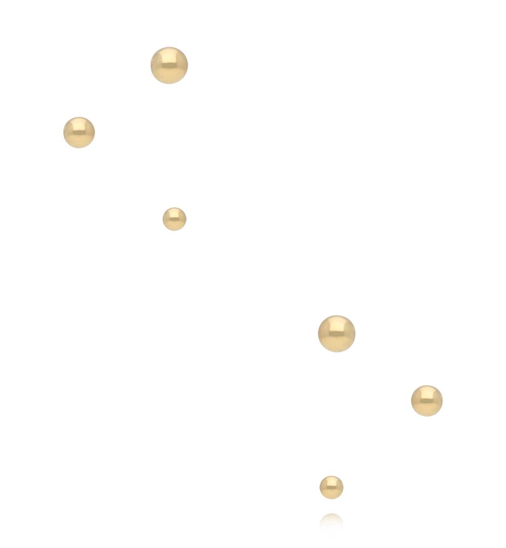 Zestaw minimalistycznych kolczyków kulek – złotych KMB0017