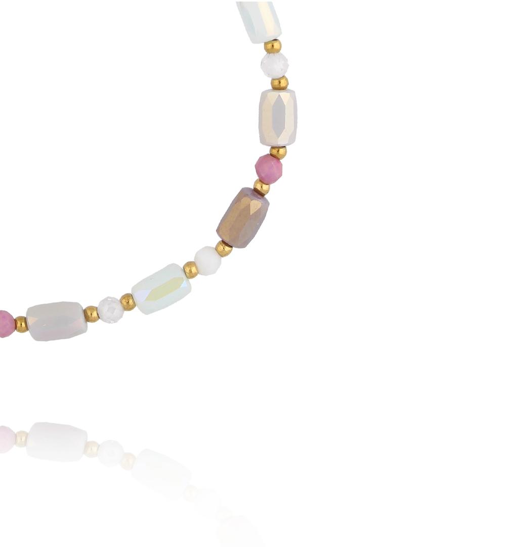 Bransoletka z opalizujących szklanych kryształków BTW3597