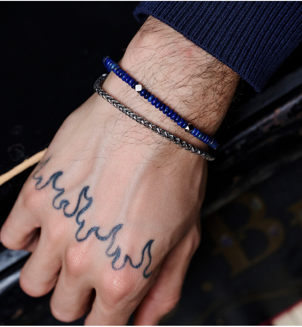 Bransoletka męska z lapisami BMITC0833