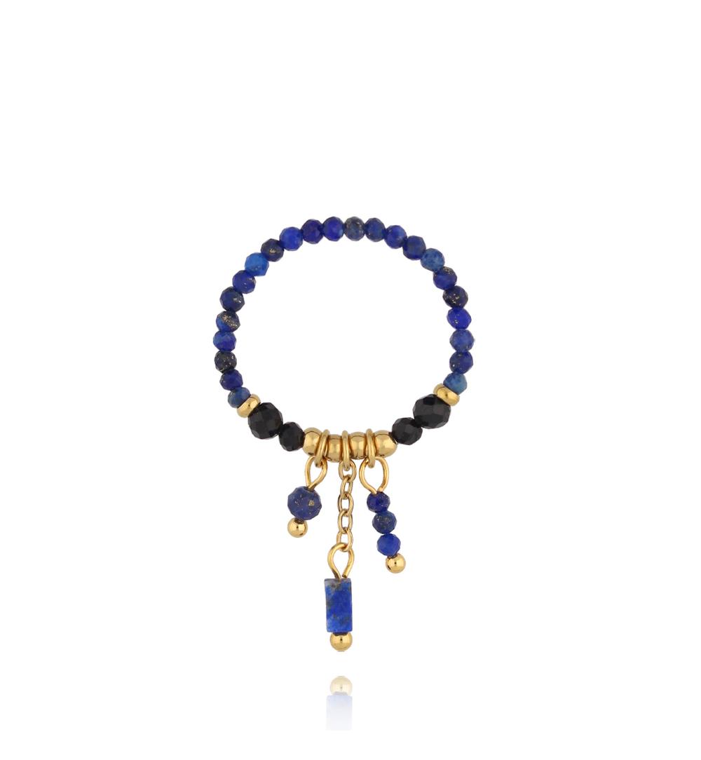 Pierścionek elastyczny z lapisami PTW0593