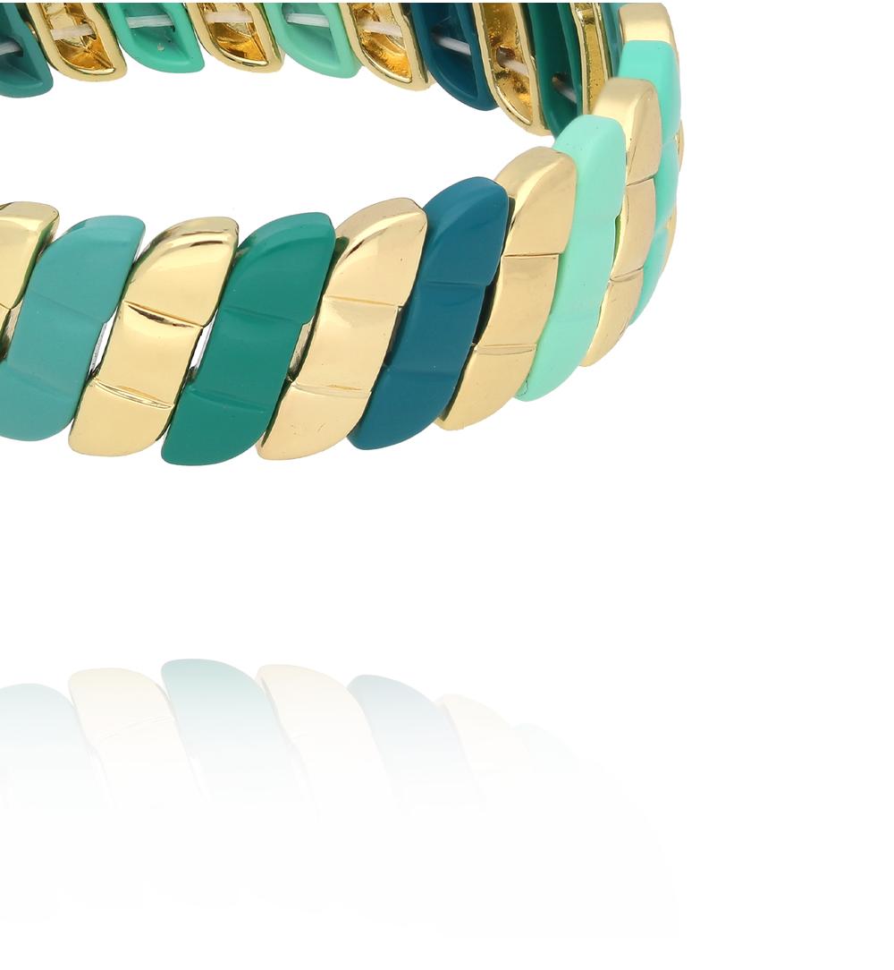 Bransoletka w odcieniach morskiej zieleni i złota BCR0046