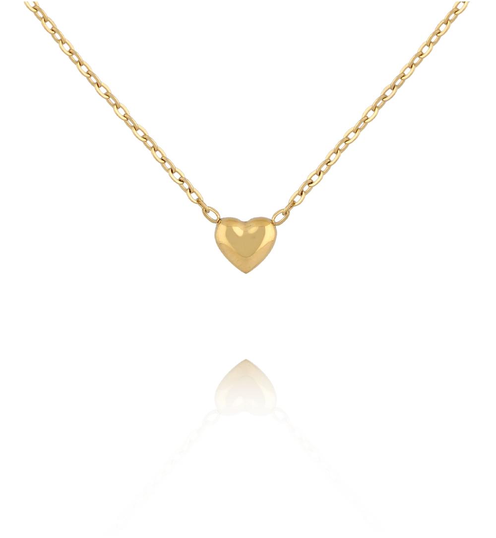 Naszyjnik ze stali szlachetnej z sercem złoty NSY0945