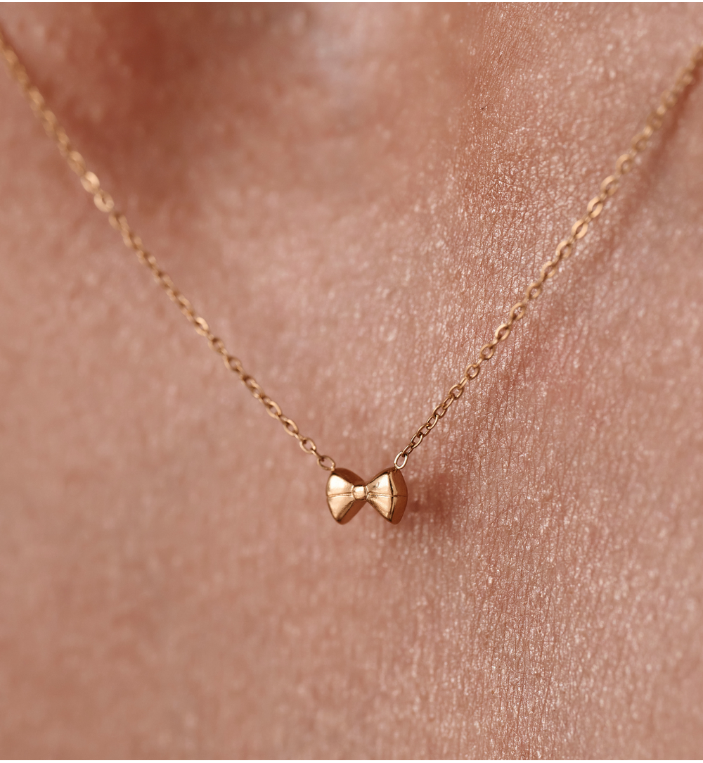 Naszyjnik z kokardką złoty dla mamy NSY0789