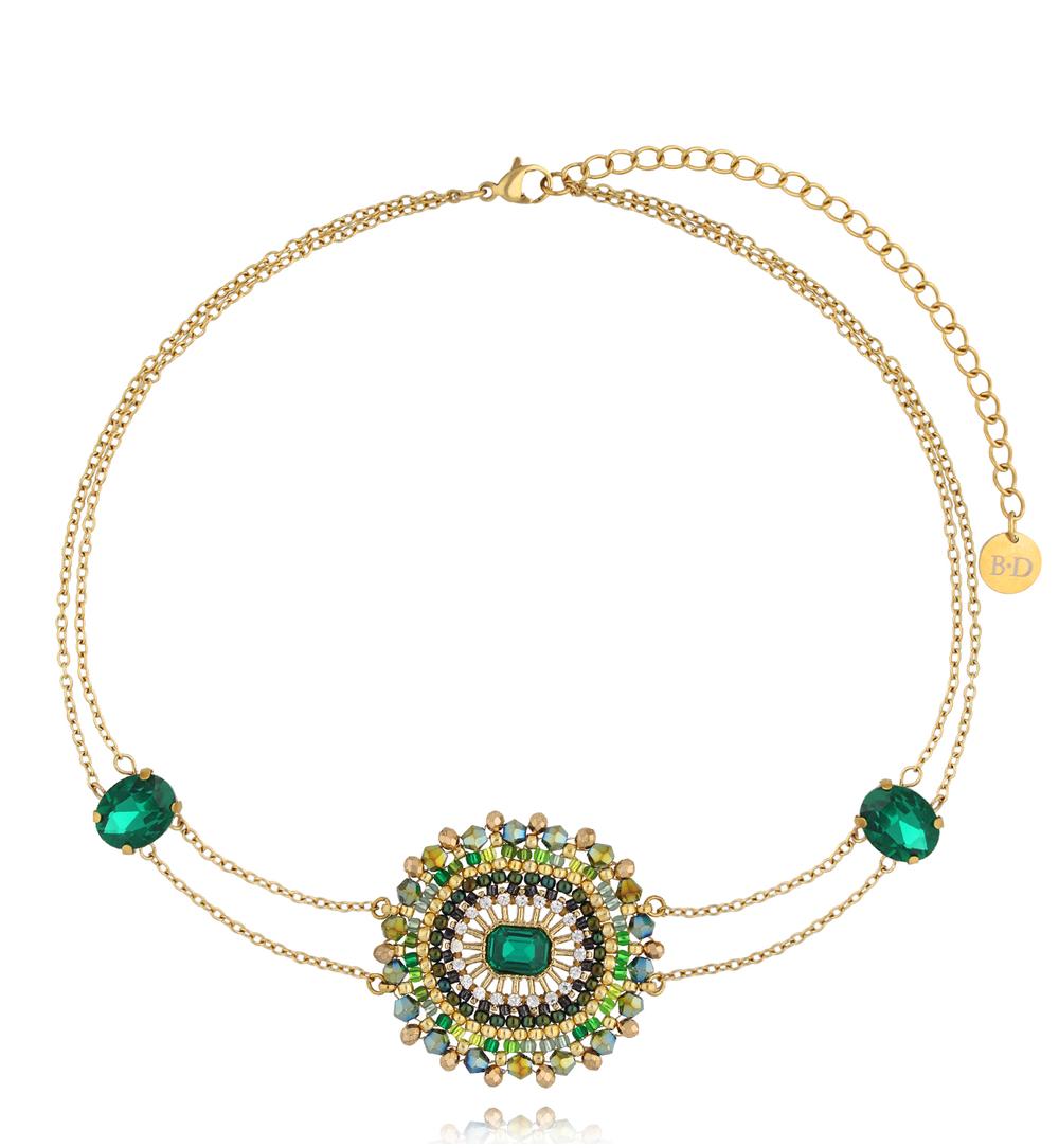 Choker zielony z kryształkami Tropical Vision NBI0029