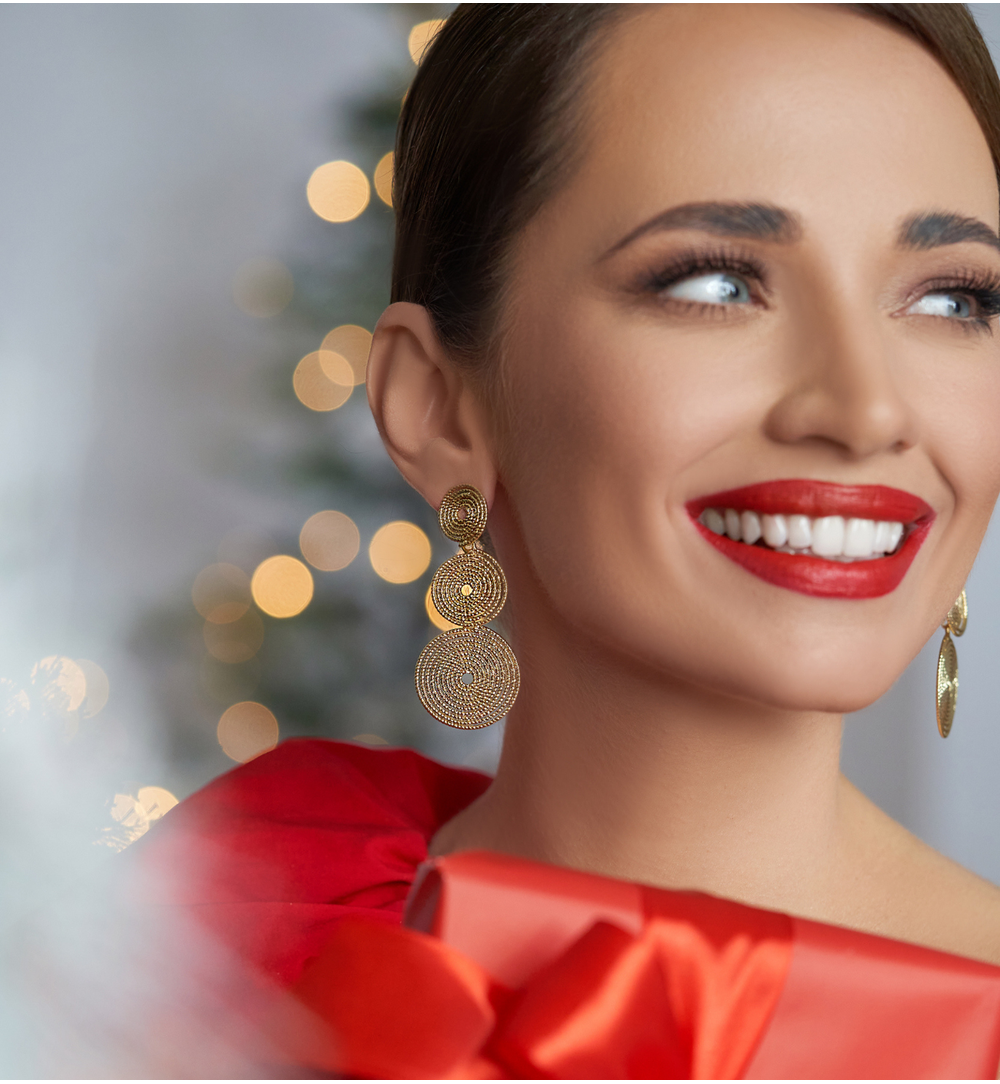 Kolczyki złote koła potrójne Let Me Shine KRG0887