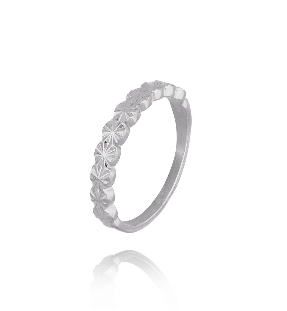 Pierścionek z dekoracyjnym szlifem srebrny PSA1138