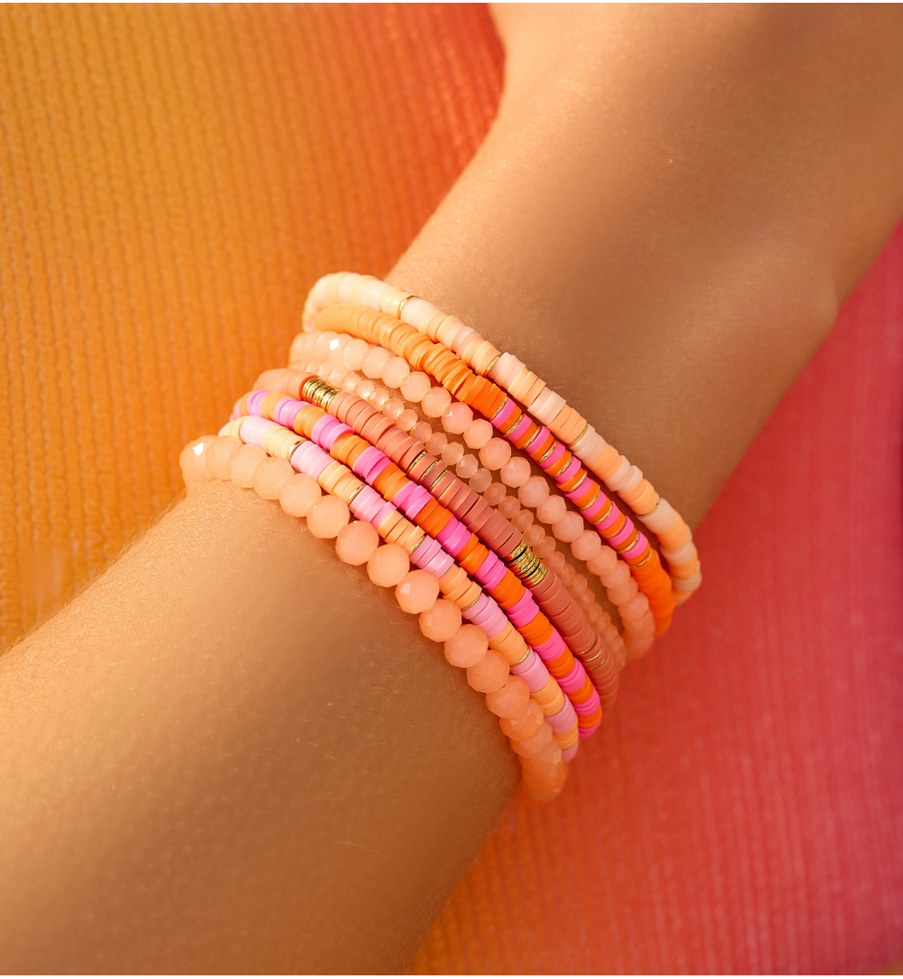 Bransoletka z brzoskwiniowymi kryształkami Luminous Crystal 6 mm BCY0255