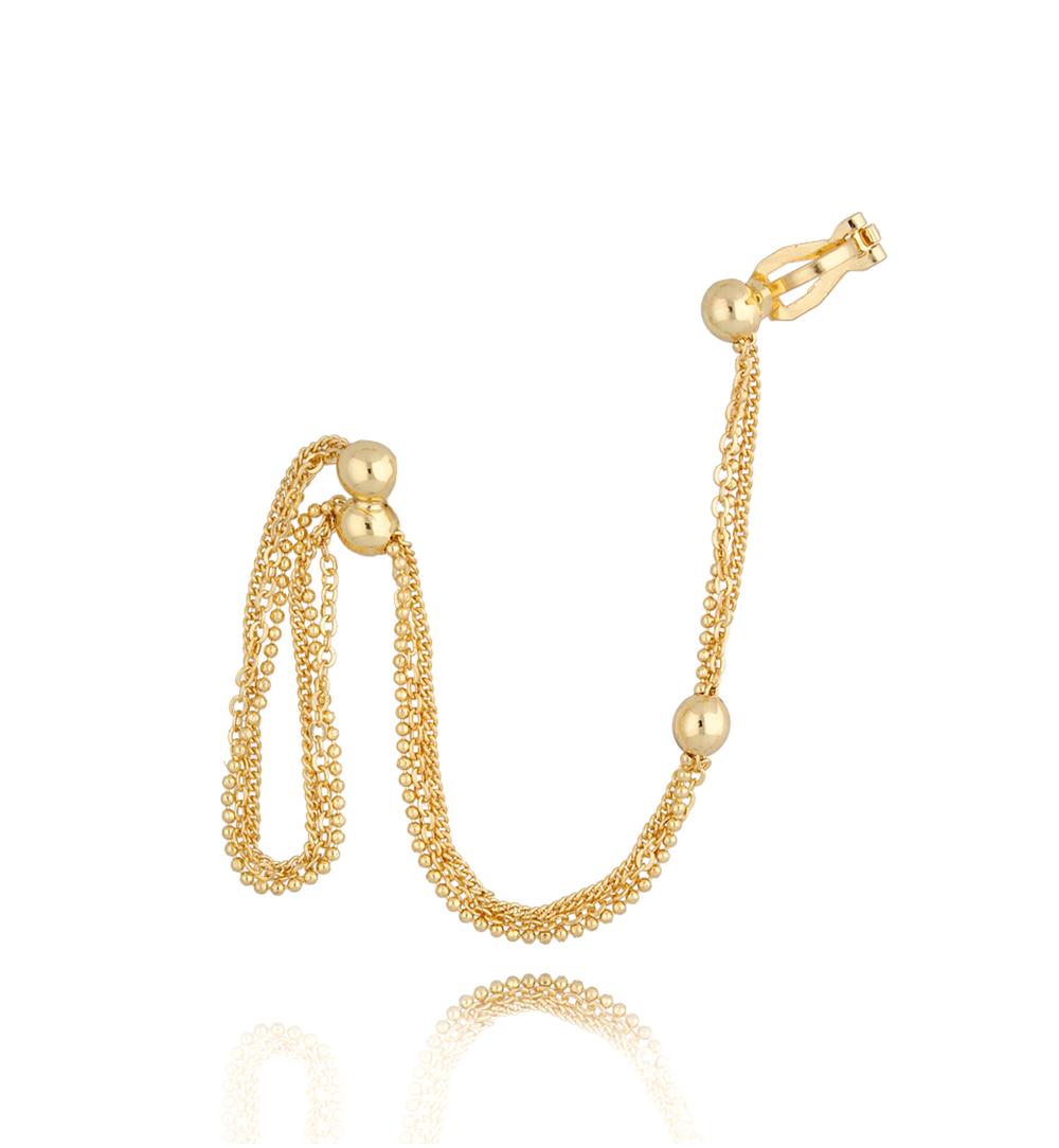 Kolczyki z nausznicą złoty Yazmin KRG0876