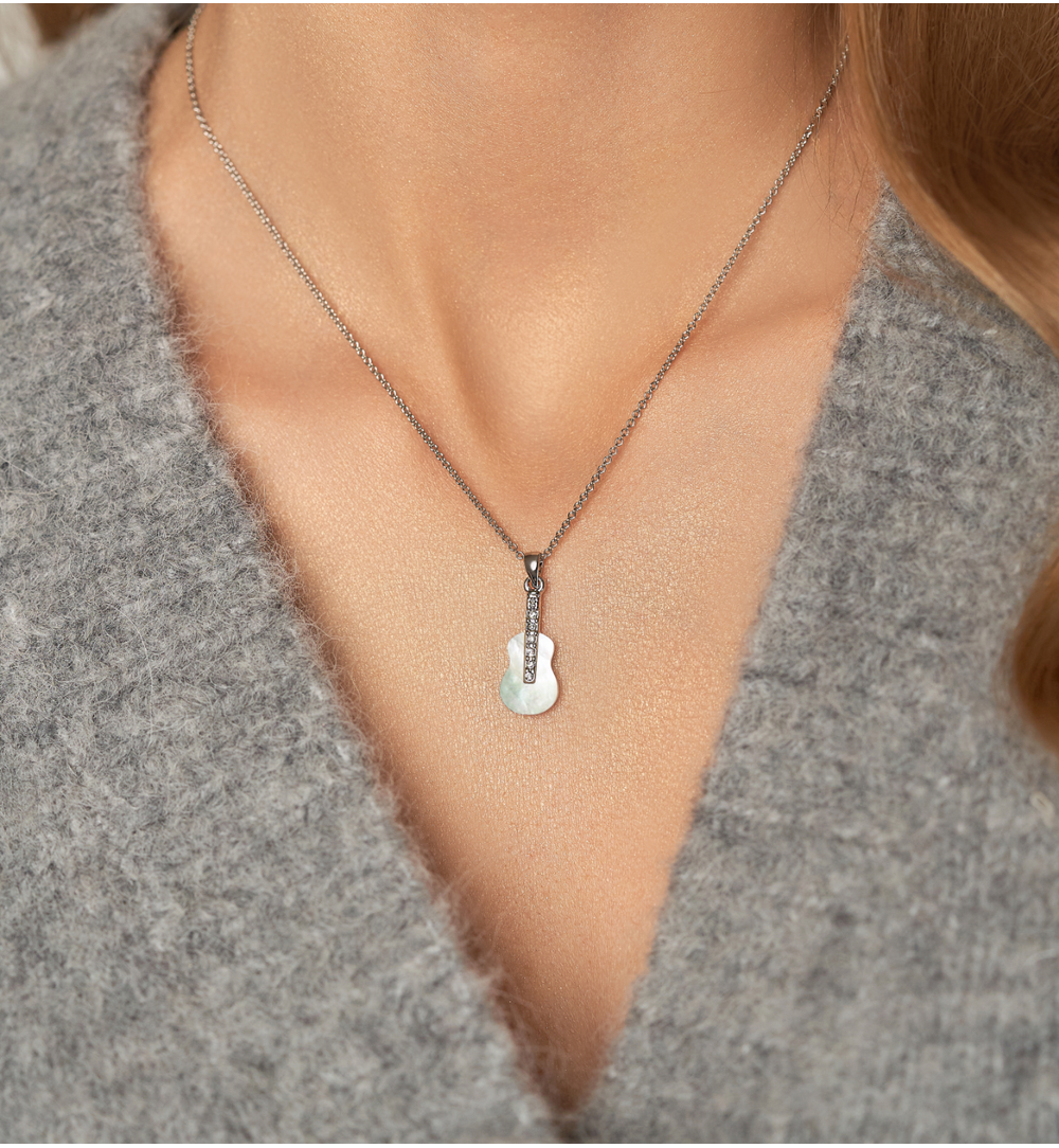 Naszyjnik srebrny z gitarą Glam Charms NS0286