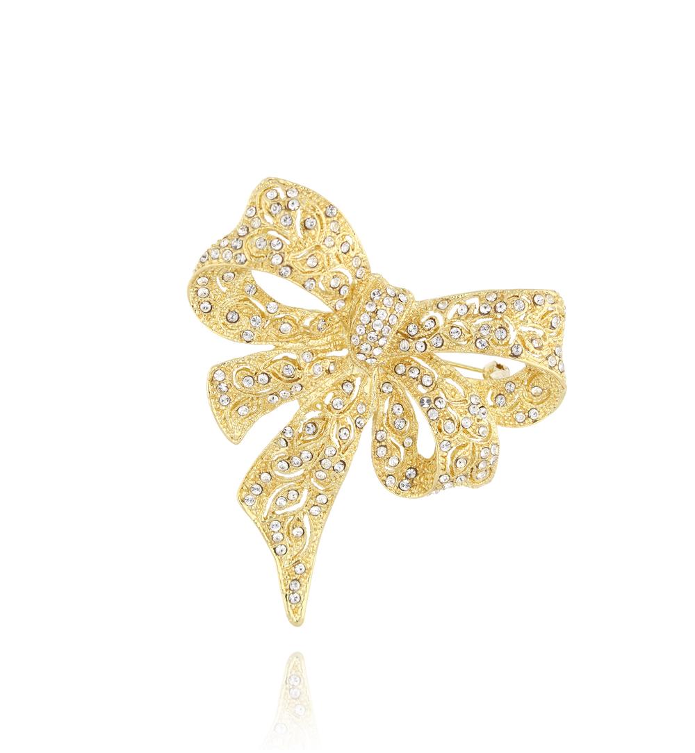 Broszka złota kokarda Arco BRSS0171