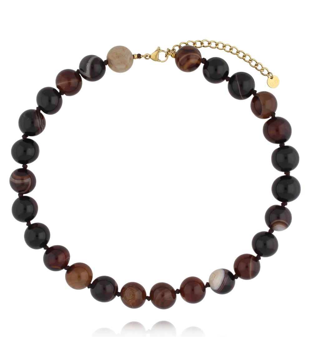 Naszyjnik z brązowego agatu NPA1533