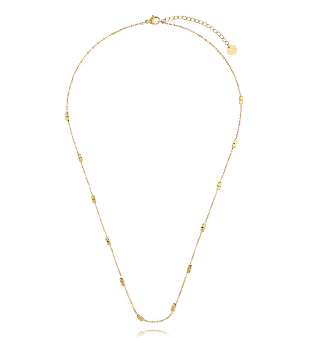 Naszyjnik z kwadracikami złoty NSY0904