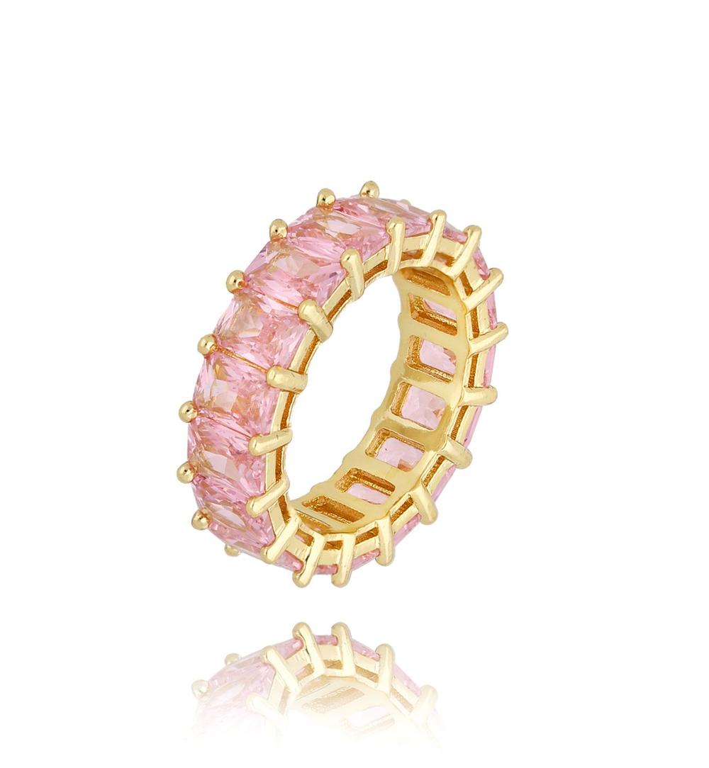 Pierścionek z różowymi kryształkami Pink Dream PRG0219