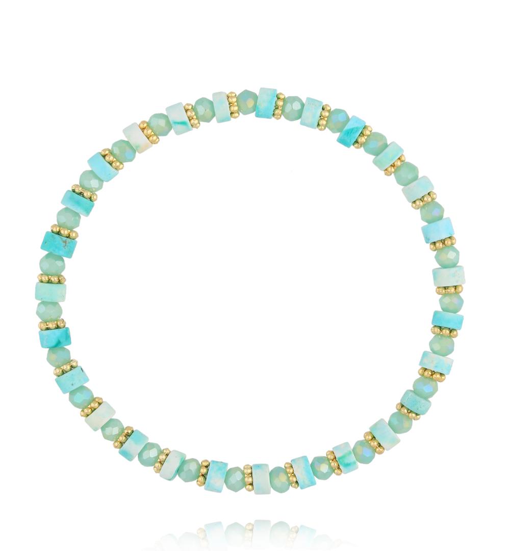 Bransoletka z turkusu i szklanych koralików BTW3620