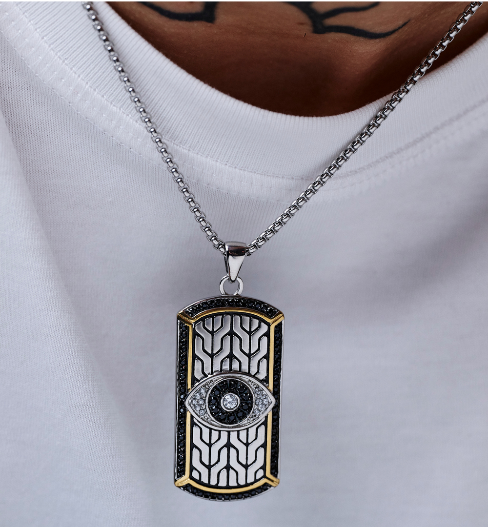 Naszyjnik męski z zawieszką oko proroka  NMITC0234