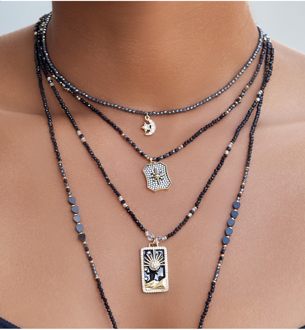 Naszyjnik z hematytami i zawieszką Coimbra NTW0780