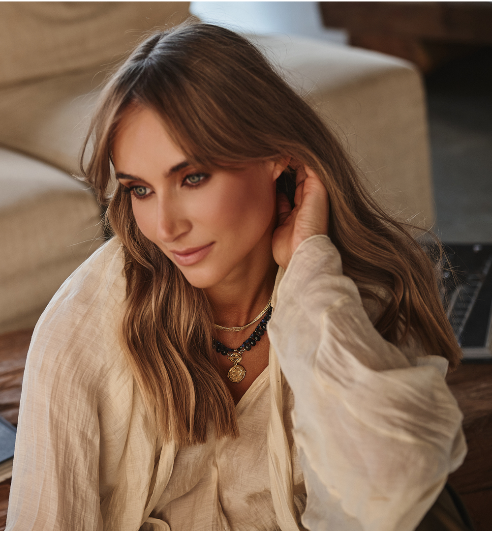 Naszyjnik z lapisami i zawieszką NTW1318