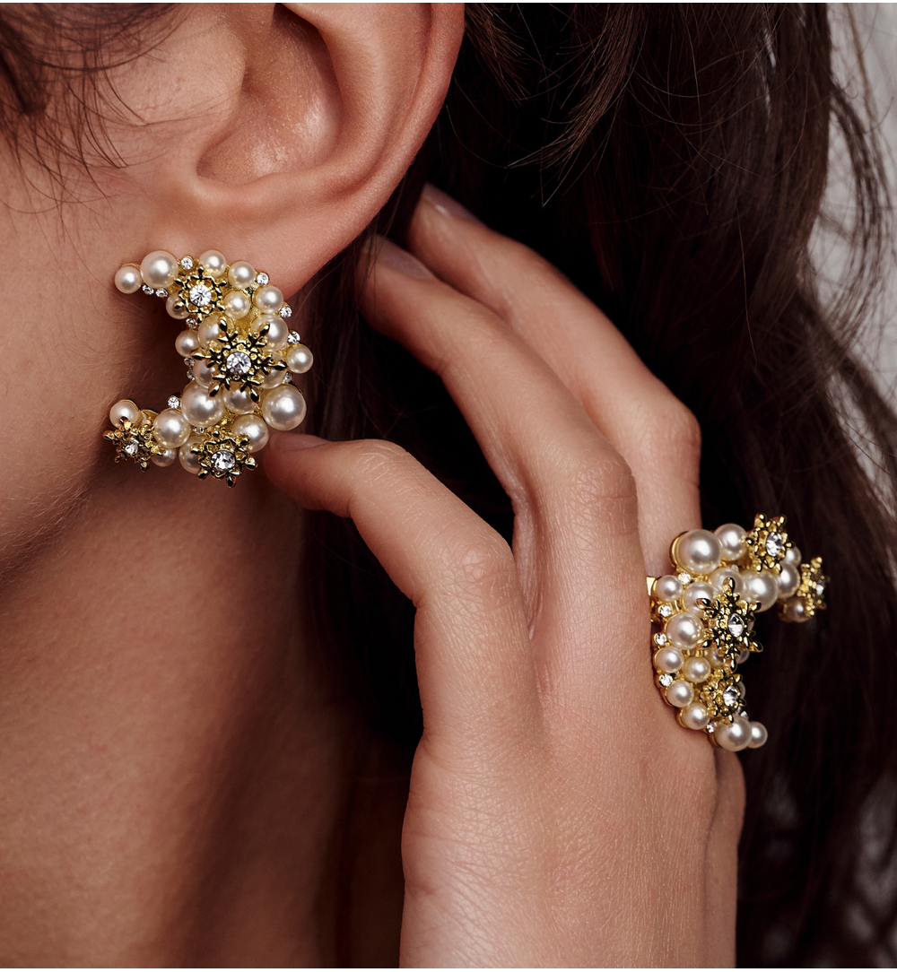 Kolczyki księżyce z perełkami Sky Dream KPE0142