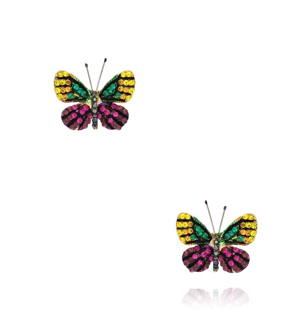 Kolczyki z kolorowymi motylkami Papillon KPI0012