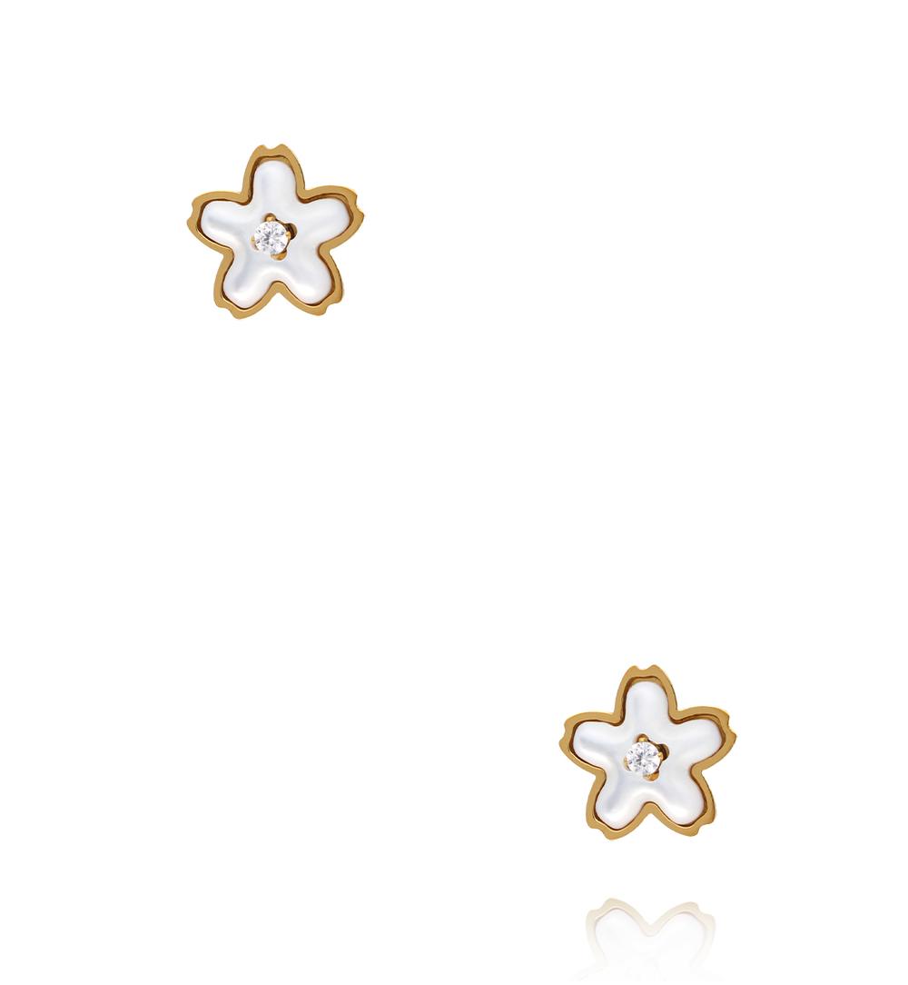 Kolczyki kwiatuszki z masą perłową KSY0703