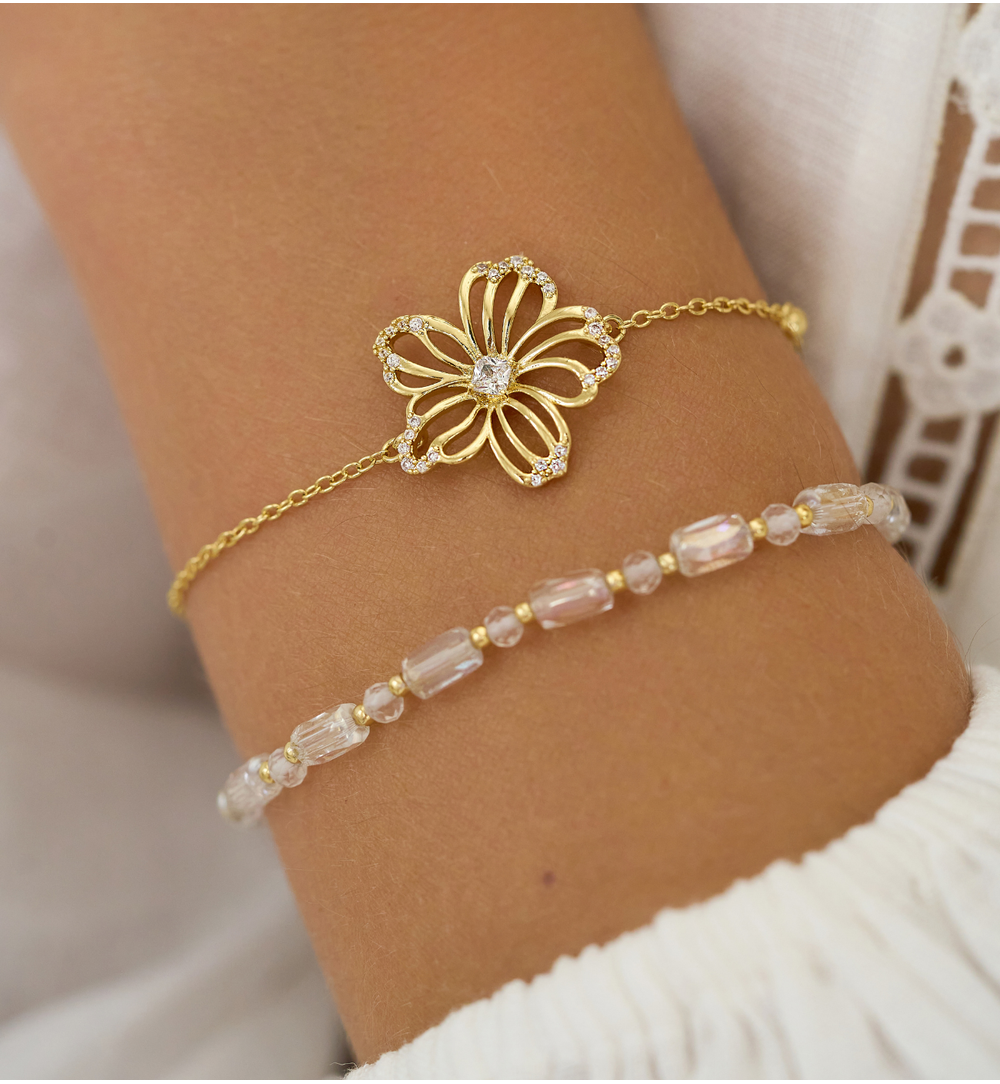 Bransoletka złota z kwiatkiem Sunlit Blossom BRG0267