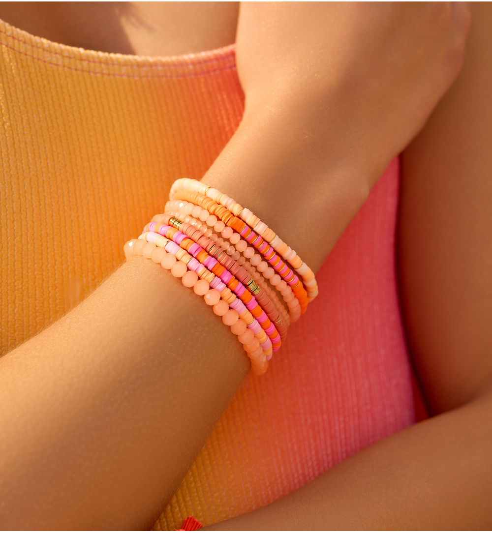 Bransoletka z brzoskwiniowymi kryształkami Luminous Crystal 6 mm BCY0255