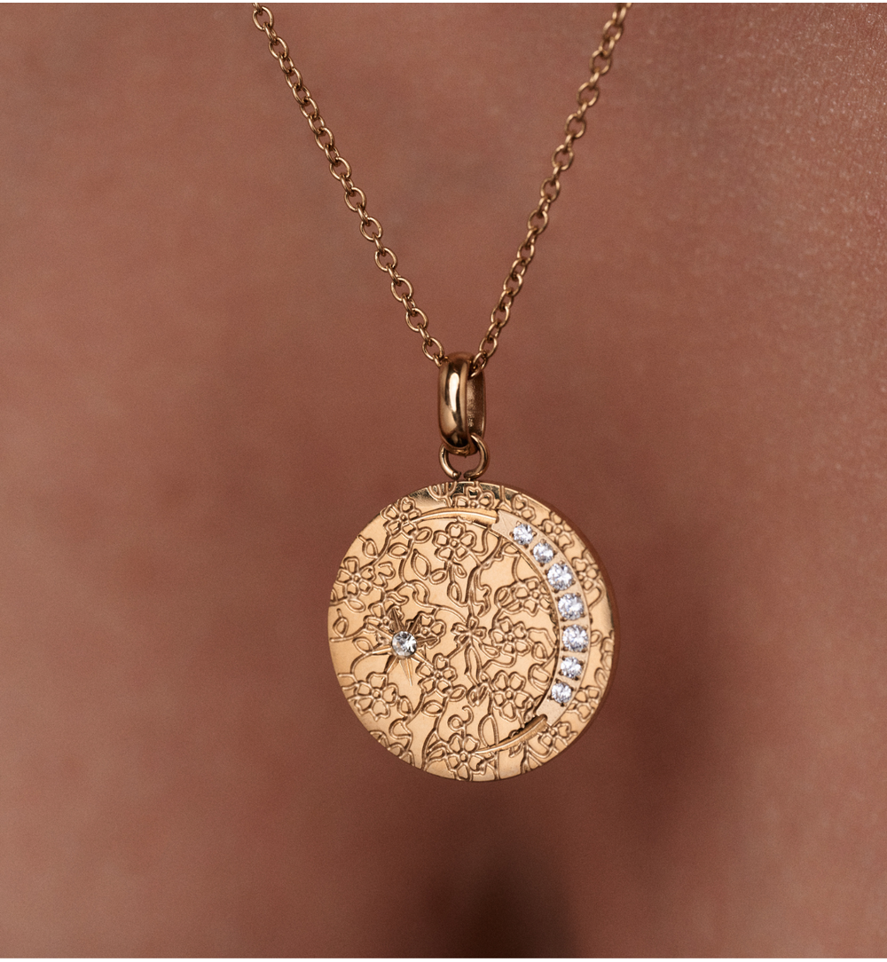 Naszyjnik złoty z księżycem i cyrkoniami Constellation NSA0315