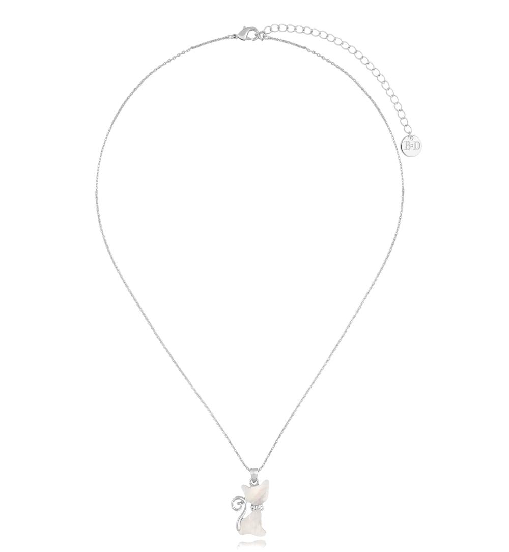 Naszyjnik srebrny z kotkiem Glam Charms NS0282