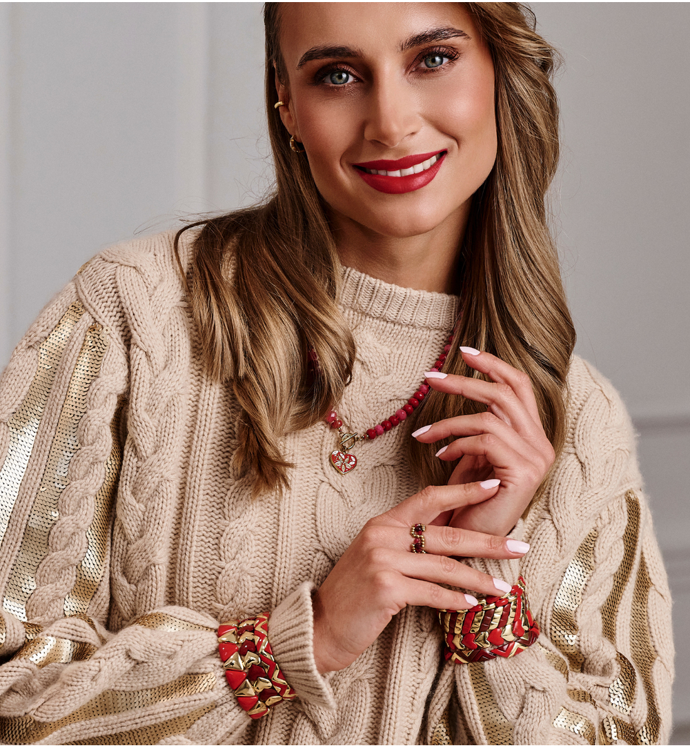 Naszyjnik czerwony z sercem NPA1417