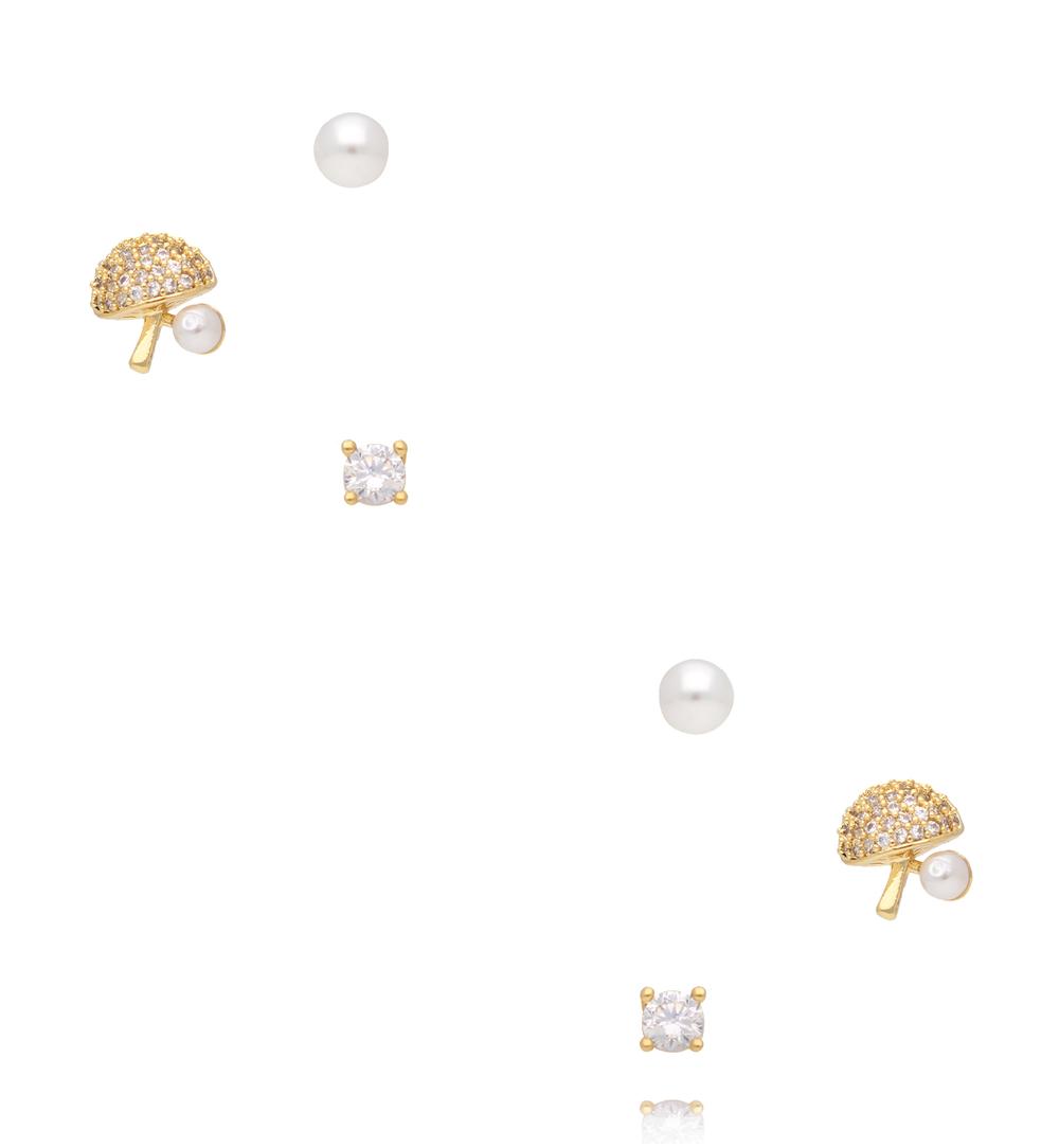 Zestaw złoconych kolczyków KMB0020