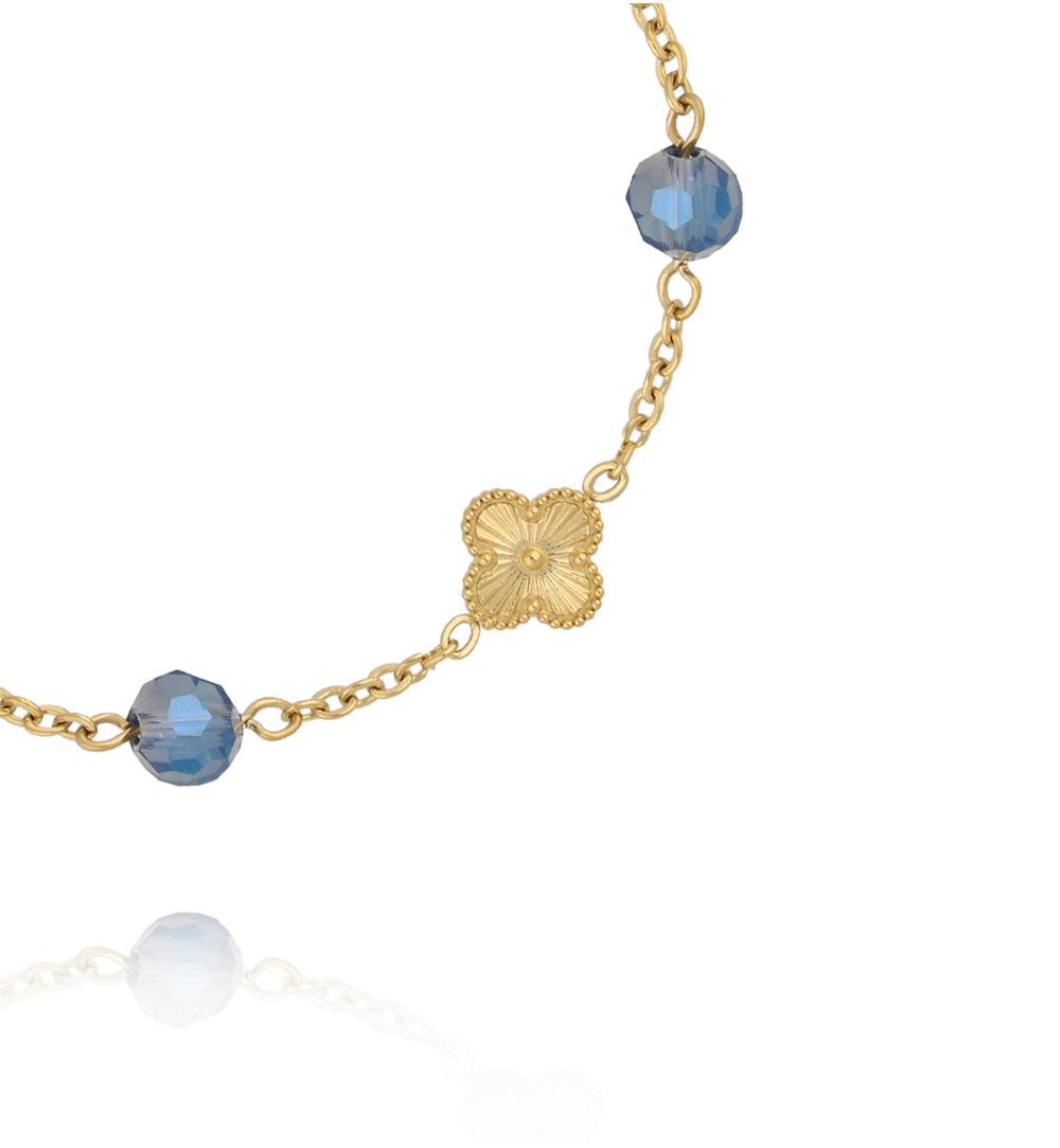 Bransoletka z koniczynkami i kryształkami BSY0531