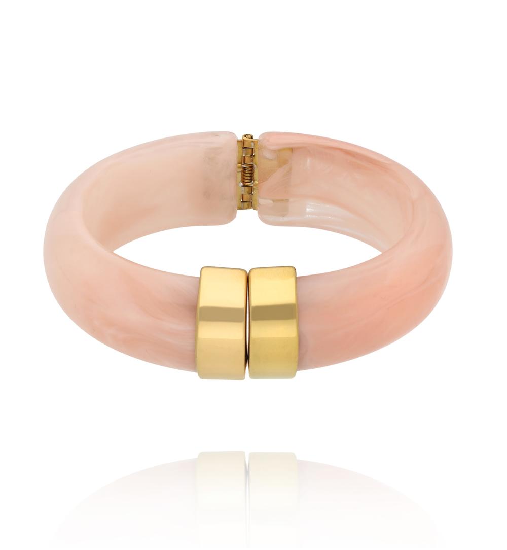 Zestaw pudrowych różowych i kremowych bransoletek ZN0095