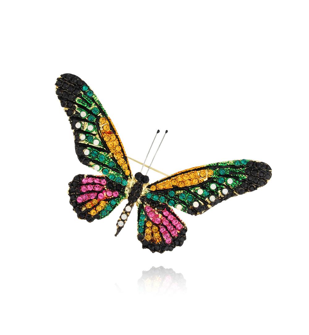 Broszka z kolorowym motylem Papillon II BRPI0016