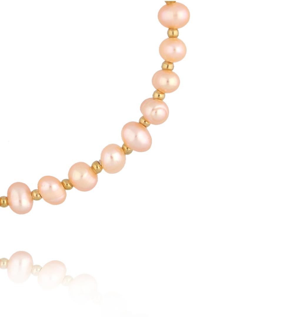 Bransoletka z brzoskwiniowych perełek BPE0151