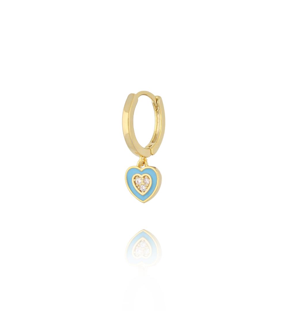 Zestaw złoconych kolczyków z zawieszkami – motywy serca, motyla i symboli  KMB0069